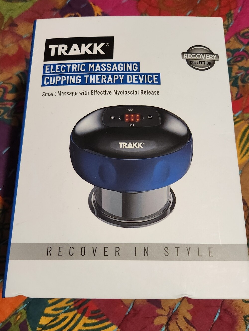 TRAKK Electric Massaging Cupping Therapy Device - Blue/Black